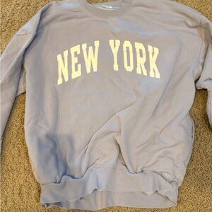Brandy Melville Lavender 'NEW YORK' Crewneck Sweatshirt